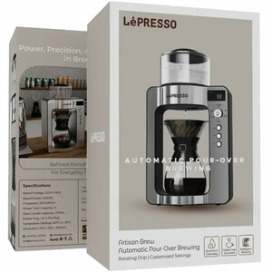 قهوه ساز دمی اتوماتیک لپرسو LePresso مدل LPCFFM0022 با سیستم ریزش چرخشی (وضعیت b، توان، ظرفیت مخزن و پارچ شیشه ای)