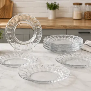 سرویس خورشت‌خوری بلور اصفهان مدل گلایل 6 پارچه