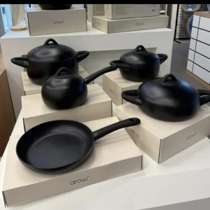 سرویس قابلمه ۹ پارچه Arow ترکیه مدل Black Stone مشکی
