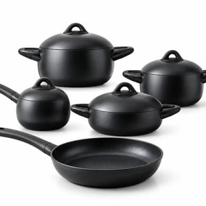سرویس قابلمه ۹ پارچه Arow ترکیه مدل Black Stone مشکی