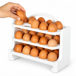 جا تخم مرغی فولی لایف مدل Eggy Box سه‌طبقه ظرفیت ۳۰ عدد