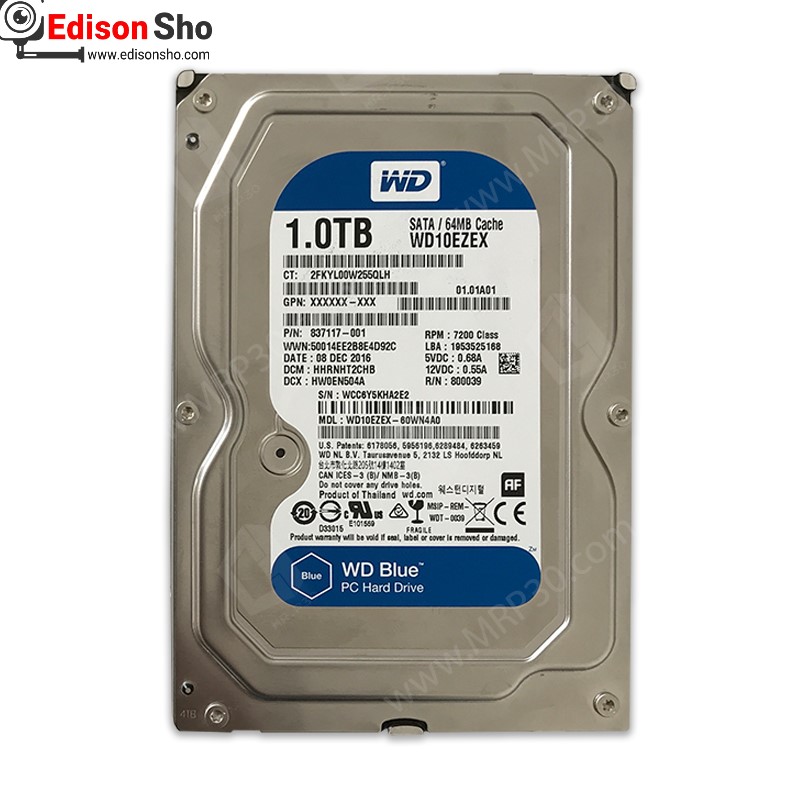 هارد 1 ترابایت شرکتی برچسب ابی(کیس وسترنی)