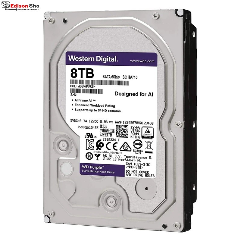هارد دیسک 8 ترابایت شرکتی اینترنال وسترن دیجیتال بنفش Purple
