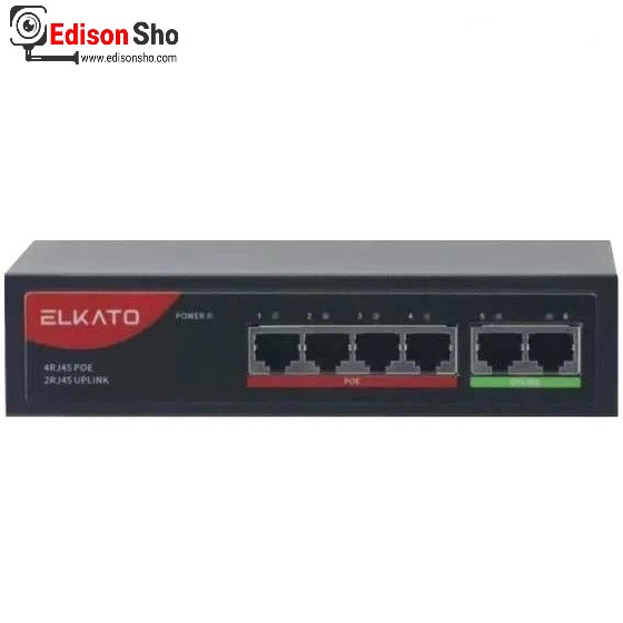 سوییچ شبکه ال کاتو 4 پورت poe10/100 مدل EL-1SBL042BP-65W