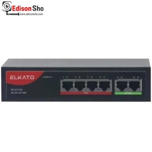 سوییچ شبکه ال کاتو 4 پورت poe10/100 مدل EL-1SBL042BP-65W