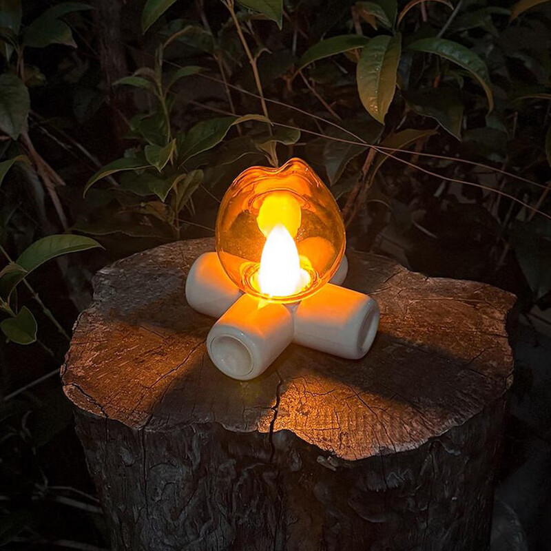 چراغ‌خواب فانتزی شارژی رومیزی QV-16 طرح شعله