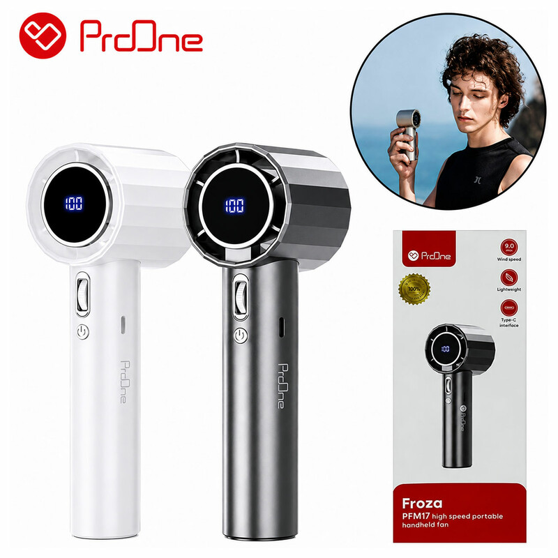 پنکه شارژی دستی پرووان ProOne مدل PFM17 Froza با نمایشگر دیجیتال