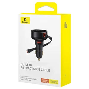 جعبه شارژر خودرو فست شارژ تایپ‌سی و لایتنینگ بیسوس