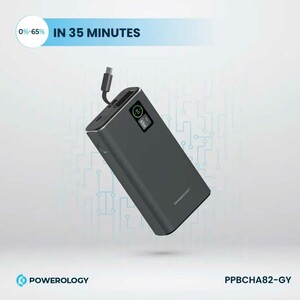 خرید پاوربانک 20000 فست شارژ تایپ‌سی 65 وات و یو‌اس‌بی 30 وات پاورولوژی