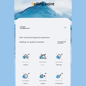 دستگاه رطوبت ساز و آروماتراپی شارژی طرح کوه یخ چرخان
