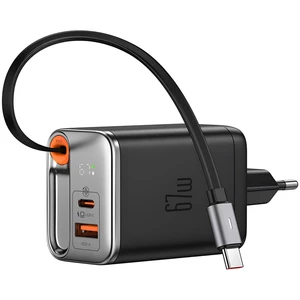 شارژر دیواری فست شارژ تایپ سی و یو اس بی 67 وات با کابل جمع شونده تایپ سی مک دودو CH-4100