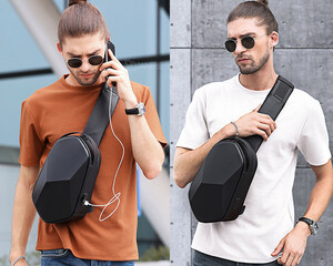 کوله تک بند منشوری با ظرفیت 9.7 اینچ دارای پورت USB بنج BANGE BG-7213 PRISM CROSSBODY BAG (9.7")