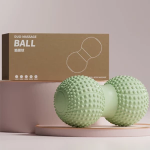 Fascial peanut ball for foot massage, spinal muscle relaxation, double ball for hip, back, and leg acupoint stimulation, yoga massage ball.