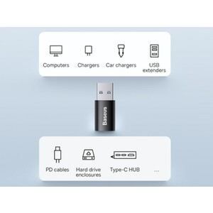 سرعت مبدل اوتی جی یو اس بی  به تایپ سی بیسوس Baseus Ingenuity Mini OTG Adaptor USB 3.1 to Type C ZJJQ000101