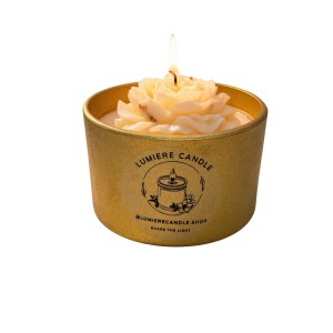 شمع معطر دکوراتیو دست‌ساز برند Lumiere مدل Gold Flower