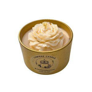 شمع معطر دکوراتیو دست‌ساز برند Lumiere مدل Gold Flower