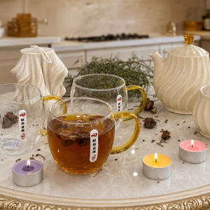 لیوان چای پیرکس دسته رنگی ، برند DELI