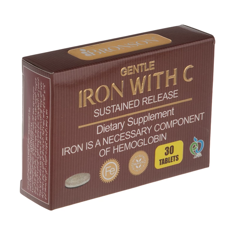 قرص ویتامین ث با آهن پیوسته برونسون بسته 30 عددی