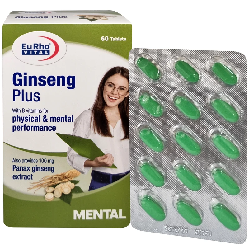 قرص جینسینگ پلاس یوروویتال بسته 60 عددی