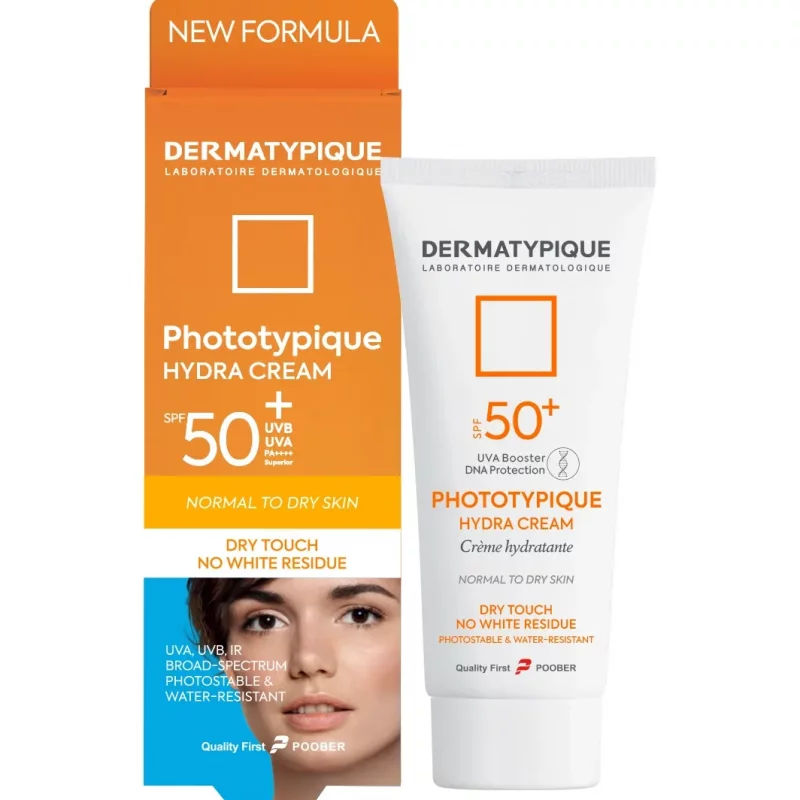 کرم ضد آفتاب بی رنگ هیدرا پوست خشک درماتیپیک  SPF50
