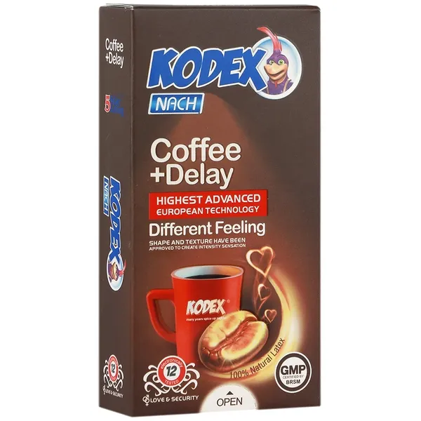 کاندوم تاخیری قهوه کدکس بسته 12 عددی