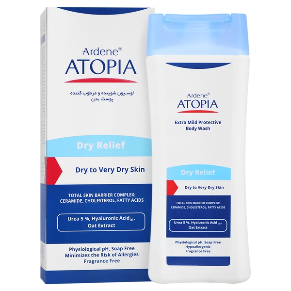لوسیون شوینده و مرطوب کننده حاوی اوره بدن درای ریلیف آتوپیا