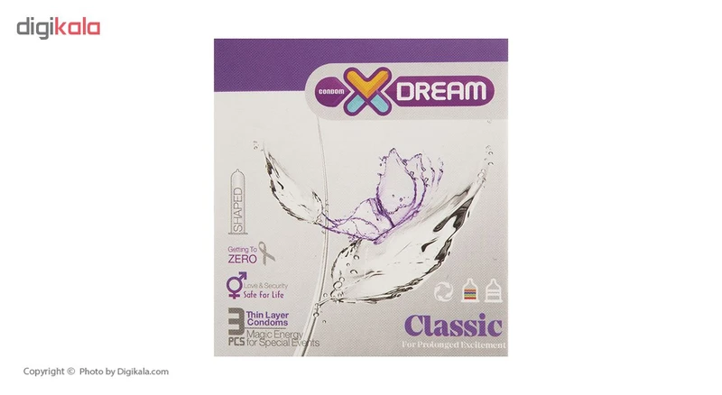 کاندوم ایکس دریم مدل کلاسیک بسته 3 عددی