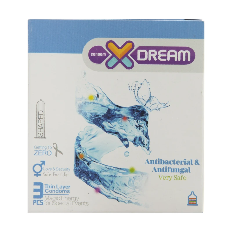 کاندوم ایکس دریم مدل Antibacterial And Antifungal بسته 3 عددی
