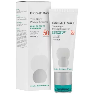 ضد آفتاب فیزیکال تن برایت SPF50 (بی رنگ) برایت مکس
