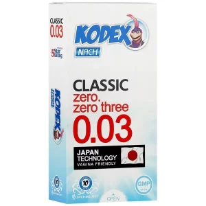 کاندوم فوق العاده نازک کلاسیک 0.03 کدکس بسته 10 عددی