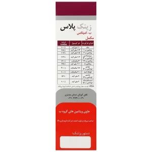زینک 10 میلی گرمی پلاس ب کمپلکس دانا