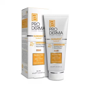 کرم ضد آفتاب پرودرما فاقد جاذب های شيميايی SPF40