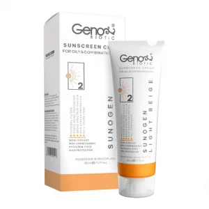 کرم ضد آفتاب بژ طبیعی پوست های چرب SPF50 سانو ژن ژنوبایوتیک