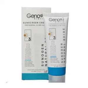 کرم ضد آفتاب بژ طبیعی پوست خشک SPF50 سانوژن ژنوبایوتیک