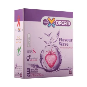 کاندوم ایکس دریم مدل Flavour Wave بسته 3 عددی