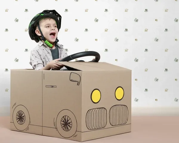 کاغذ دیواری کودک طرح ردپای سگ | سبز / قهوه‌ای کد 12118