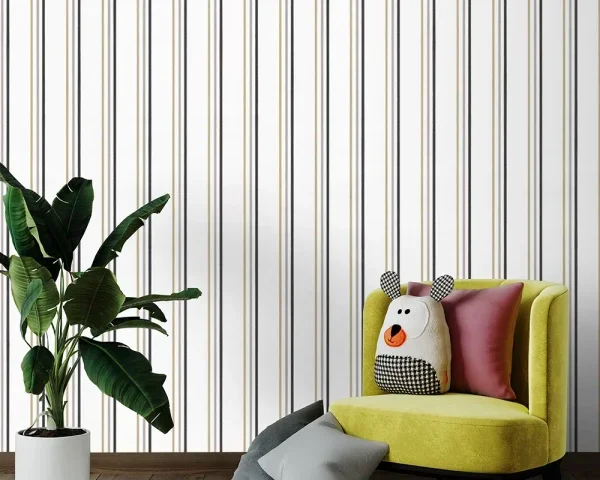 کاغذ دیواری کودک طرح راه‌راه | سفید کد 12112