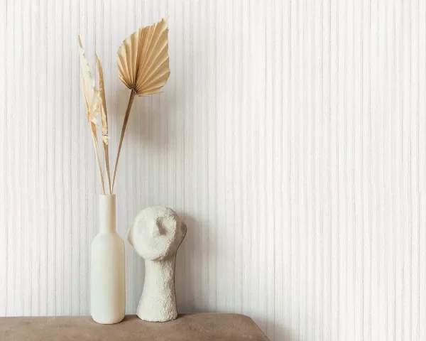 کاغذ دیواری کربن2/carbon طرح راه راه سفید کد ۱۰۱۸۰