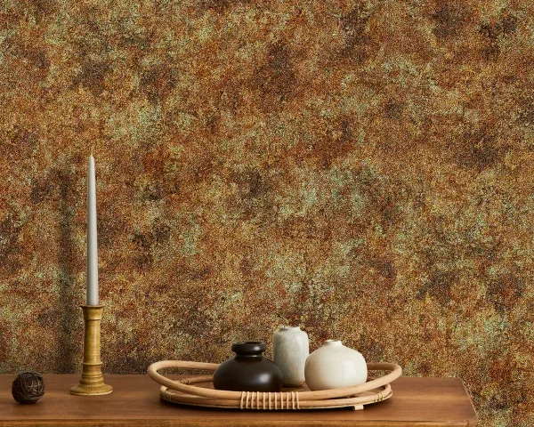 کاغذ دیواری کربن2/carbon طرح پتینه نارنجی / قهوه‌ای کد ۱۰۱۹۹