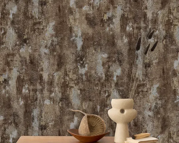 کاغذ دیواری کربن2/carbon طرح پتینه قهوه‌ای / زیتونی کد ۱۰۲۱۹