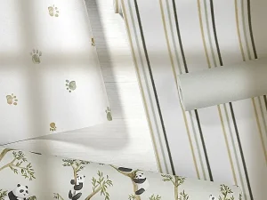 کاغذ دیواری کودک طرح راه‌راه | سبز کد 12120