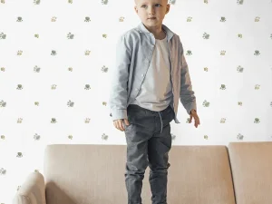 کاغذ دیواری کودک طرح ردپای سگ | سبز / قهوه‌ای کد 12118