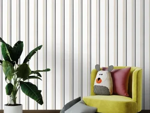 کاغذ دیواری کودک طرح راه‌راه | سفید کد 12112