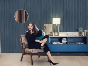 کاغذ دیواریکربن2/carbon طرح راه راه سرمه‌ای کد ۱۰۱۸۴