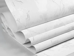 کاغذ دیواری هاش دو او H2O طرح رگه‌دار سفید/ کد 918W