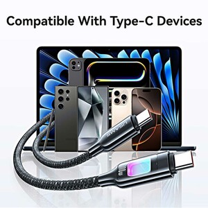 کابل سوپر فست شارژ تایپ‌سی به تایپ‌سی 100 وات 1.2 متری یوسامز SJ750