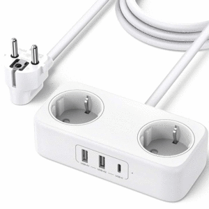 چندراهی برق دو سوکت و شارژر رومیزی یواسبی و تایپسی 30 وات یوگرین CD280 50683