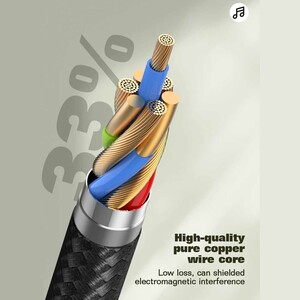 هسته داخلی مسی کابل تبدیل تایپ سی به جک 3.5 الدنیو