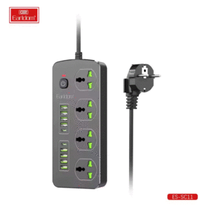 چندراهی برق جهانی یک سوکت، دو تایپ سی و هشت یواسبی 3000 وات ارلدام ES-SC11