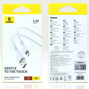 کابل شارژ سریع یو‌اس‌بی به لایتنینگ 2.4 آمپر 12 وات 1.2 متری بیسوس